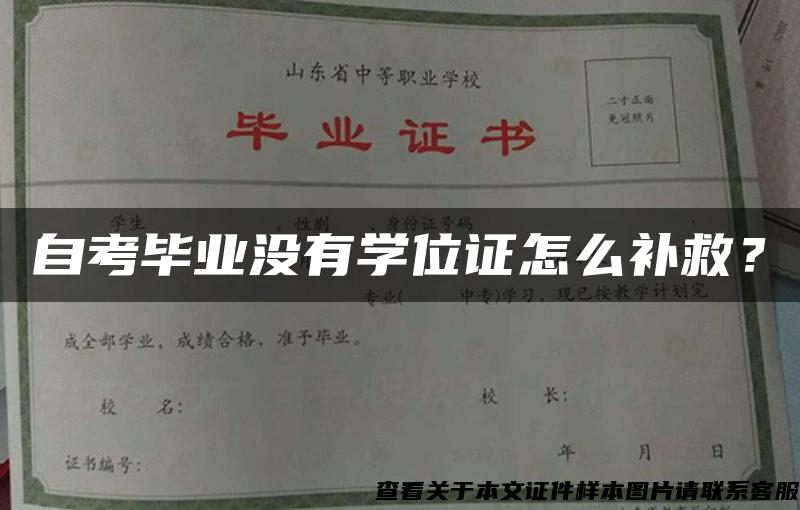 自考毕业没有学位证怎么补救？