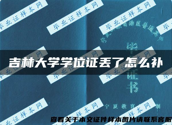 吉林大学学位证丢了怎么补