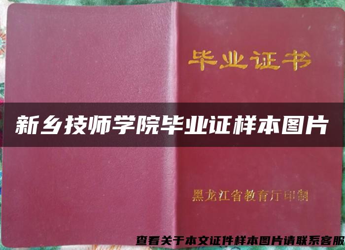 新乡技师学院毕业证样本图片