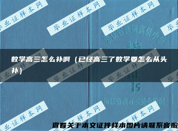 数学高三怎么补啊（已经高三了数学要怎么从头补）