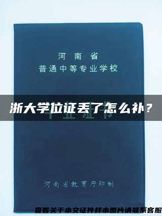 浙大学位证丢了怎么补？