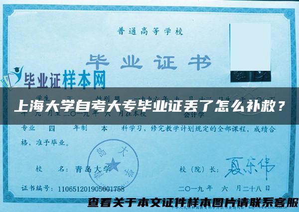 上海大学自考大专毕业证丢了怎么补救？