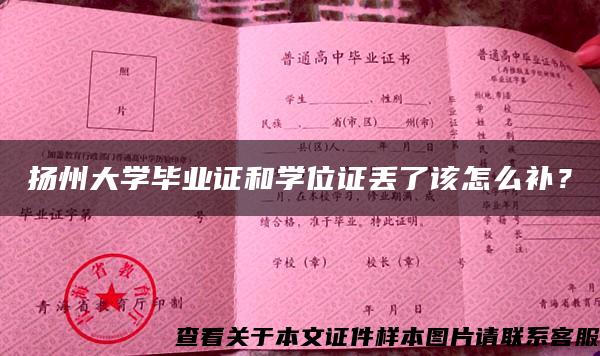 扬州大学毕业证和学位证丢了该怎么补？