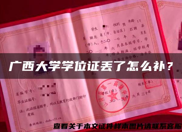 广西大学学位证丢了怎么补？