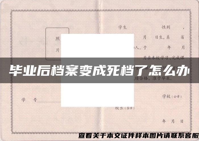 毕业后档案变成死档了怎么办