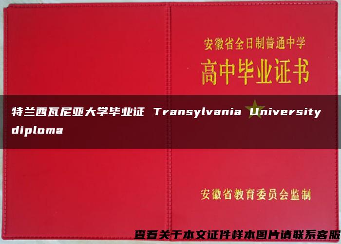 特兰西瓦尼亚大学毕业证 Transylvania University diploma