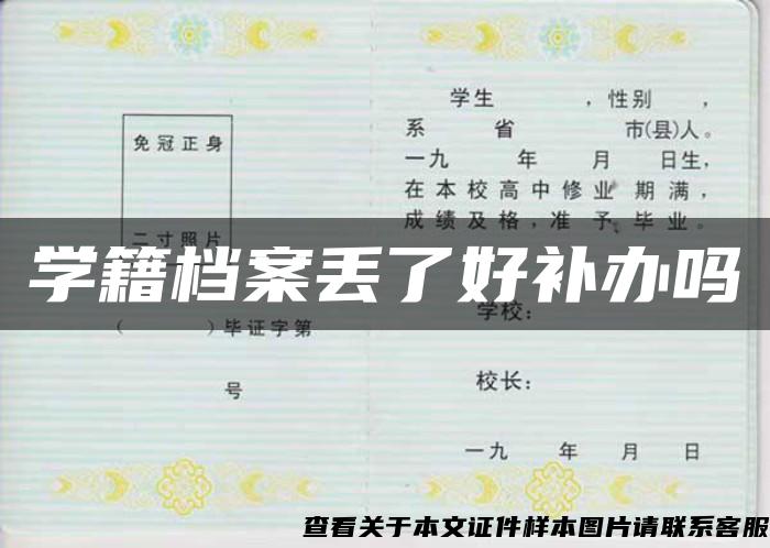 学籍档案丢了好补办吗