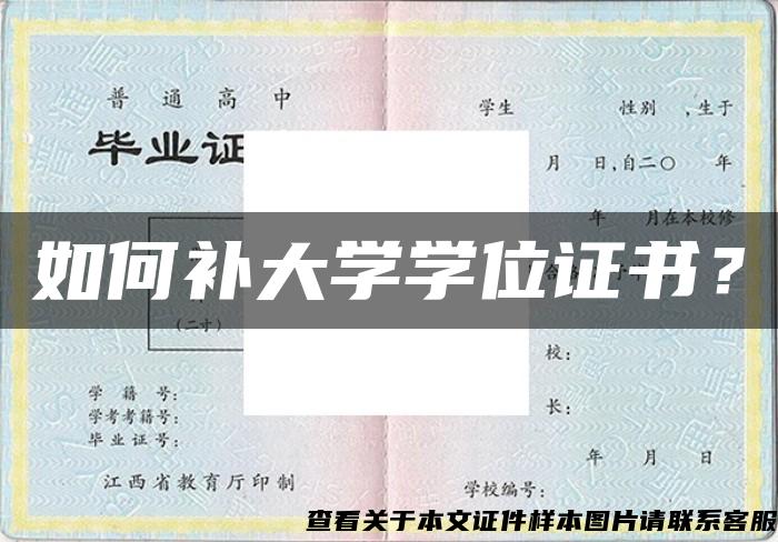 如何补大学学位证书？