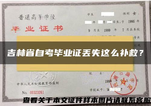 吉林省自考毕业证丢失这么补救？