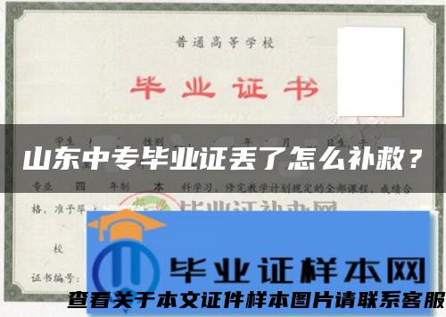 山东中专毕业证丢了怎么补救？