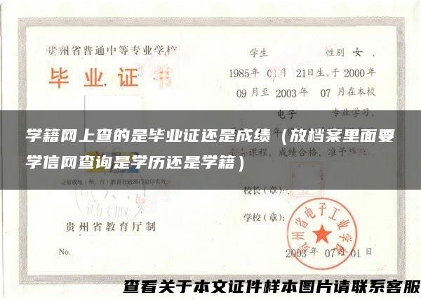 学籍网上查的是毕业证还是成绩（放档案里面要学信网查询是学历还是学籍）