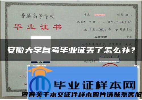 安徽大学自考毕业证丢了怎么补？