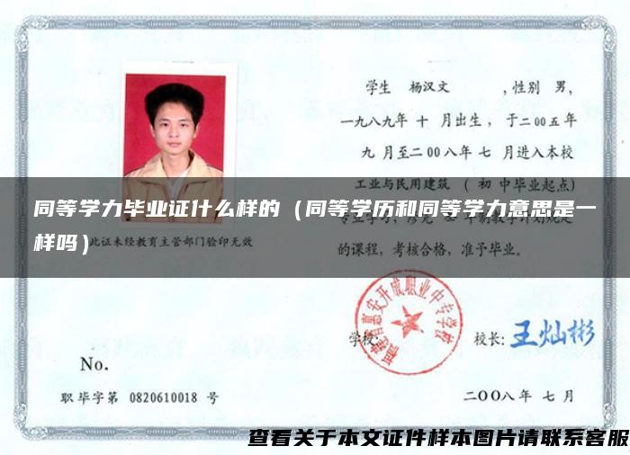 同等学力毕业证什么样的（同等学历和同等学力意思是一样吗）