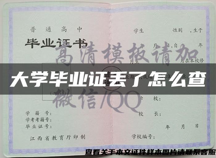 大学毕业证丢了怎么查