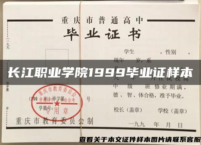 长江职业学院1999毕业证样本