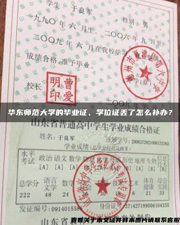 华东师范大学的毕业证、学位证丢了怎么补办？