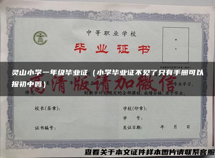 灵山小学一年级毕业证（小学毕业证不见了只有手册可以报初中吗）