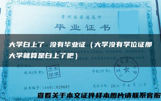 大学白上了 没有毕业证（大学没有学位证那大学就算是白上了吧）