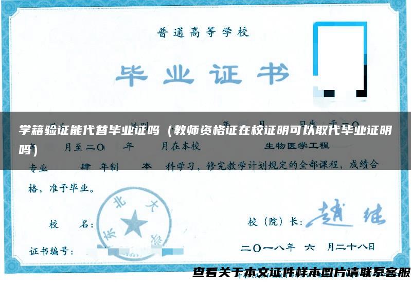 学籍验证能代替毕业证吗（教师资格证在校证明可以取代毕业证明吗）