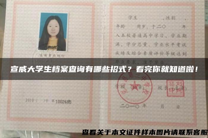 宣威大学生档案查询有哪些招式？看完你就知道啦！