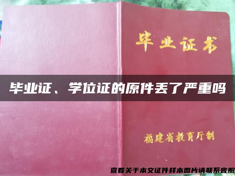 毕业证、学位证的原件丢了严重吗