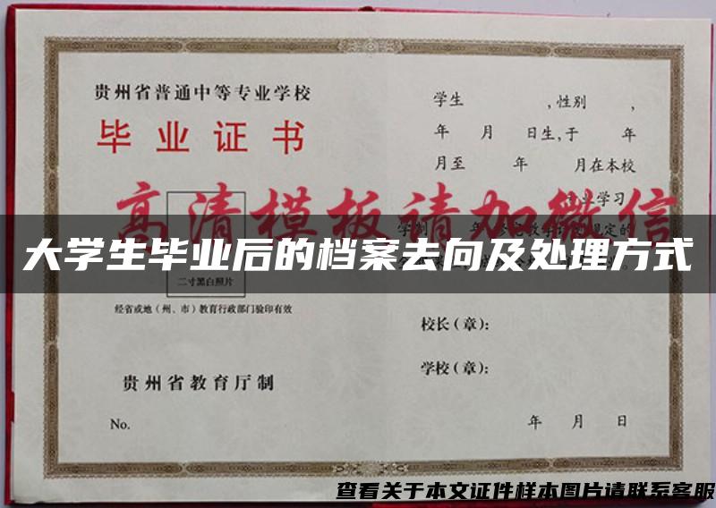 大学生毕业后的档案去向及处理方式