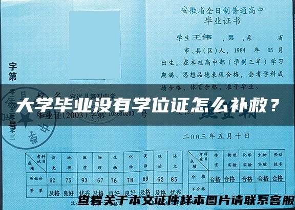 大学毕业没有学位证怎么补救？