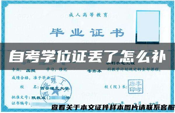 自考学位证丢了怎么补