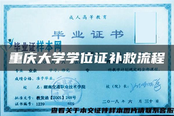 重庆大学学位证补救流程