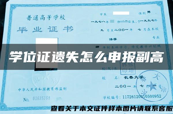 学位证遗失怎么申报副高