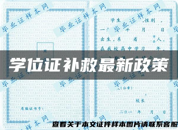 学位证补救最新政策