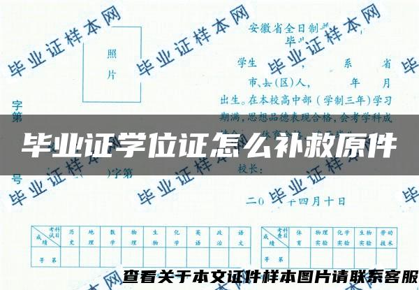 毕业证学位证怎么补救原件