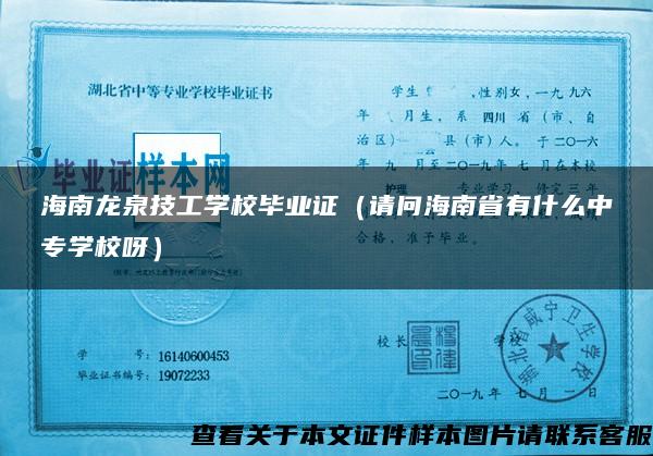 海南龙泉技工学校毕业证（请问海南省有什么中专学校呀）