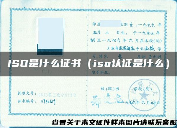 ISO是什么证书（iso认证是什么）