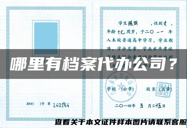 哪里有档案代办公司？