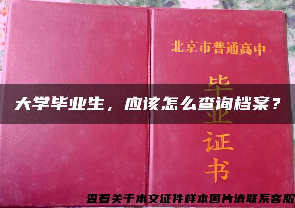 大学毕业生，应该怎么查询档案？