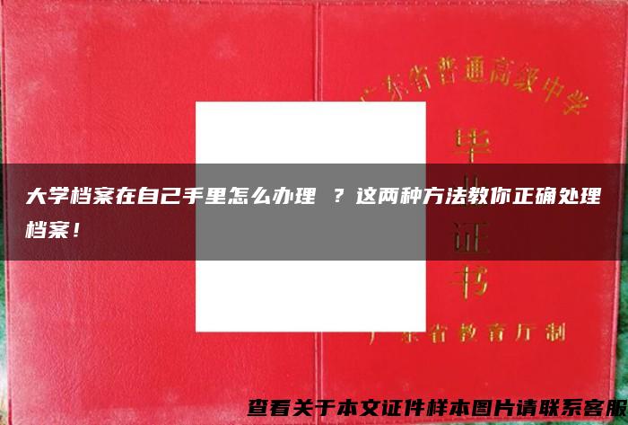 大学档案在自己手里怎么办理 ？这两种方法教你正确处理档案！