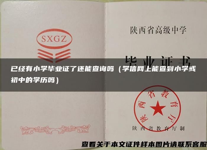 已经有小学毕业证了还能查询吗（学信网上能查到小学或初中的学历吗）