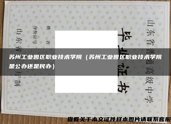 苏州工业园区职业技术学院（苏州工业园区职业技术学院是公办还是民办）