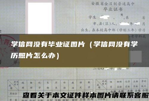 学信网没有毕业证图片（学信网没有学历照片怎么办）