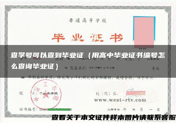 查学号可以查到毕业证（用高中毕业证书编号怎么查询毕业证）