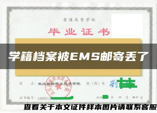 学籍档案被EMS邮寄丢了