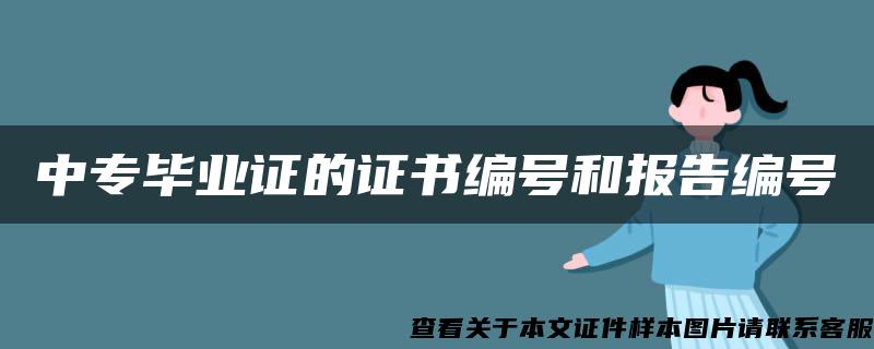 中专毕业证的证书编号和报告编号