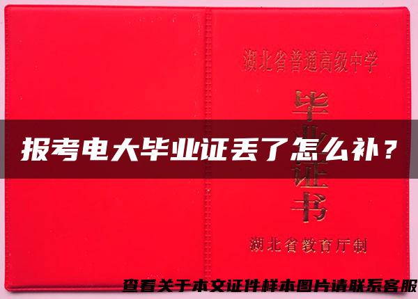 报考电大毕业证丢了怎么补？