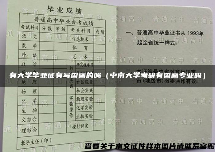 有大学毕业证有写国画的吗（中南大学考研有国画专业吗）