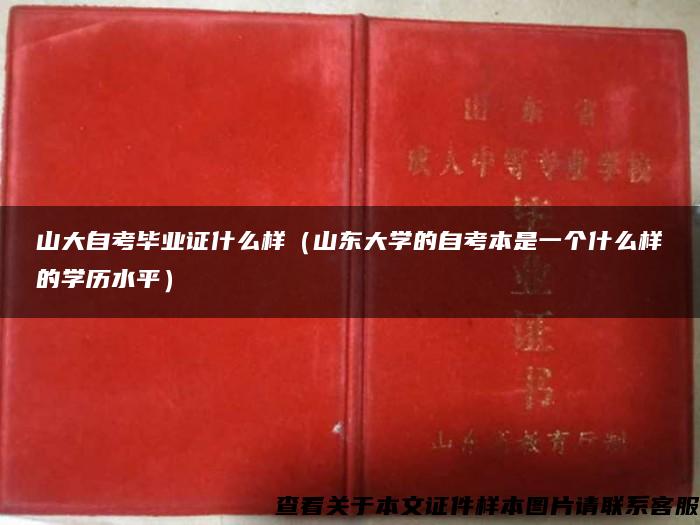 山大自考毕业证什么样（山东大学的自考本是一个什么样的学历水平）