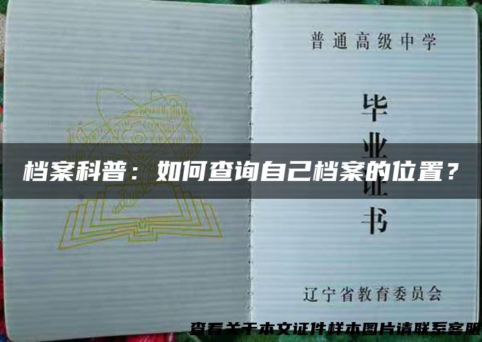 档案科普：如何查询自己档案的位置？