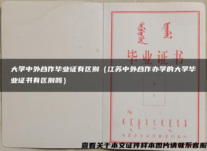 大学中外合作毕业证有区别（江苏中外合作办学的大学毕业证书有区别吗）