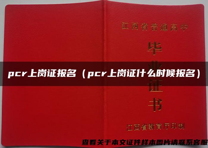 pcr上岗证报名（pcr上岗证什么时候报名）