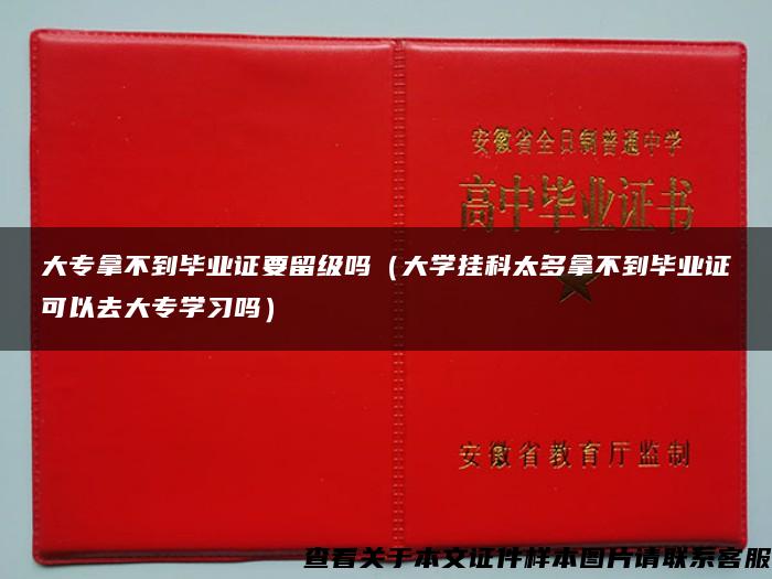 大专拿不到毕业证要留级吗（大学挂科太多拿不到毕业证可以去大专学习吗）